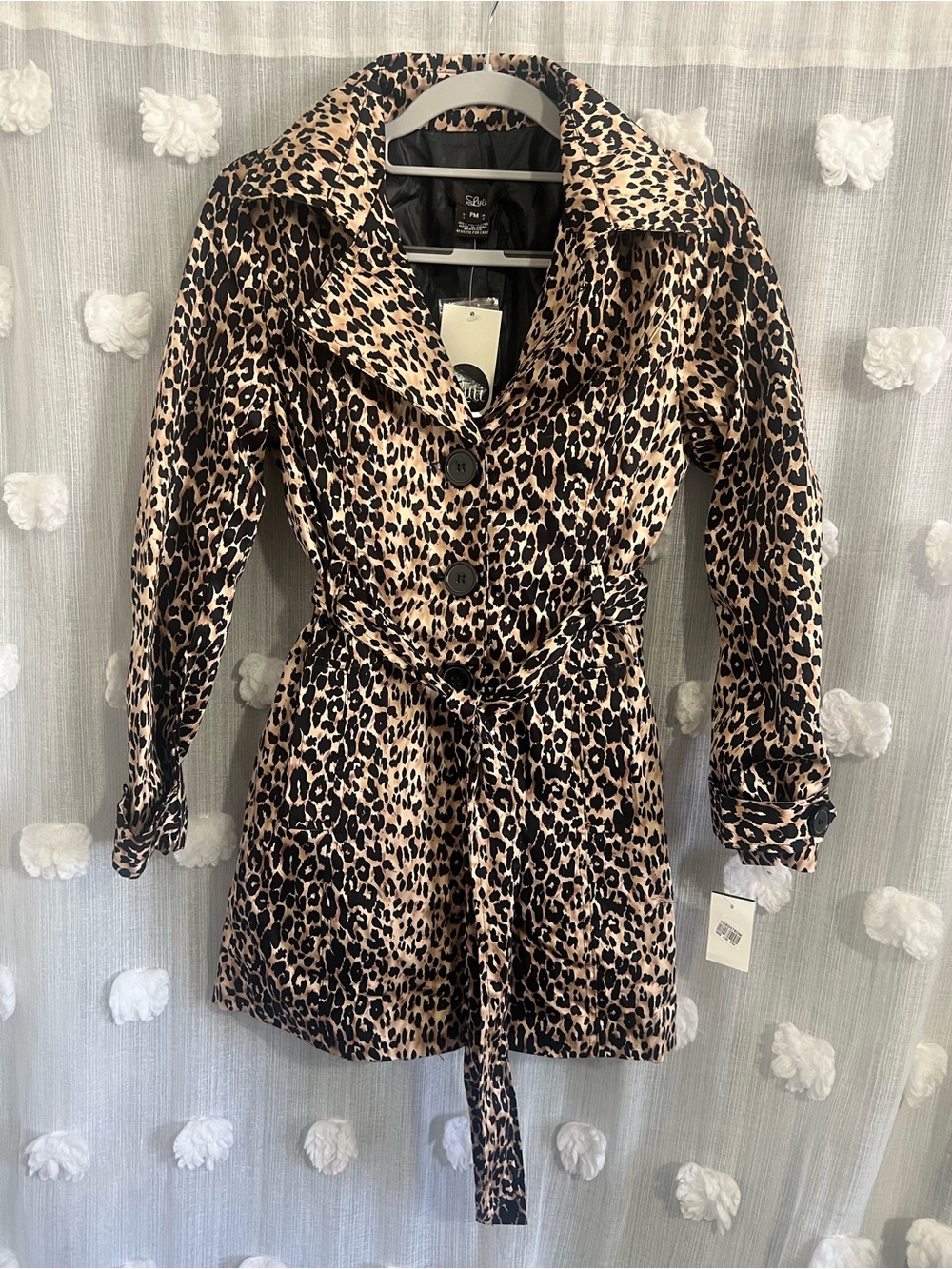 Luii Leopard Print Belted Trench Coat Dress - Women